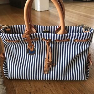 Dooney and Burke Blue and white stripped purse
